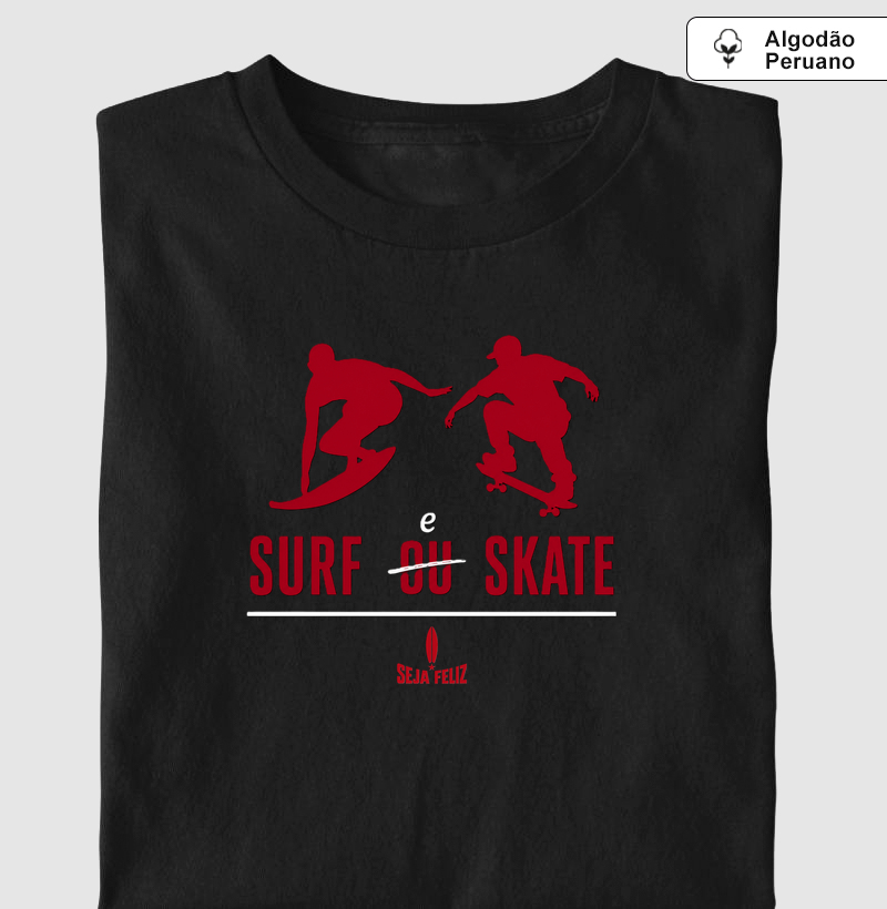 SURF E SKATE - Camiseta Algodão Peruano