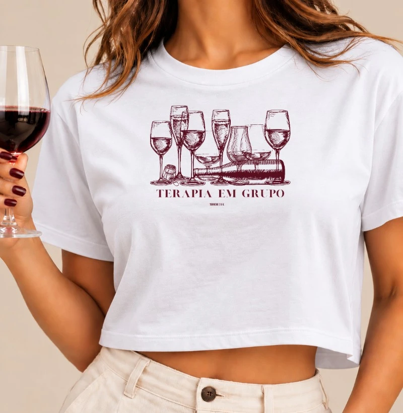 Camiseta Cropped Terapia em Grupo