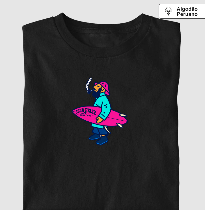 Surfista Raiz — Seja Feliz Surf Club - Camiseta Algodão Peruano