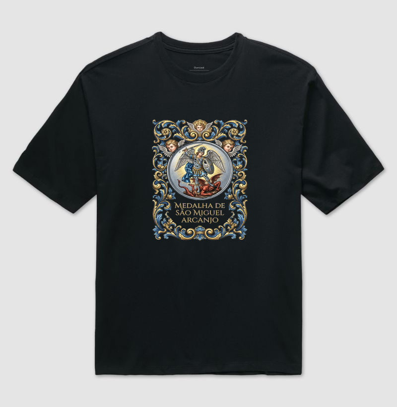 Medalha São Miguel Arcanjo - Camiseta Oversized