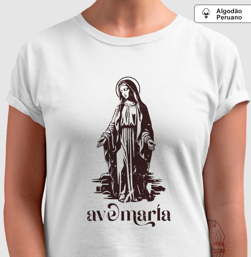 Ave Maria Mãe Santíssima - Algodão Peruano