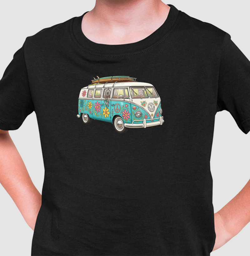 Camiseta Infantil Kombi Hippie Surf