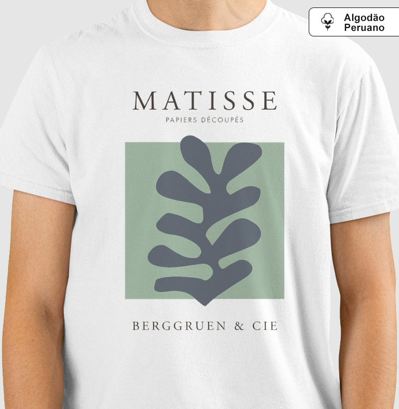 Camiseta Minimalista Matisse Papiers Découpés Algodão Peruano Tanguis