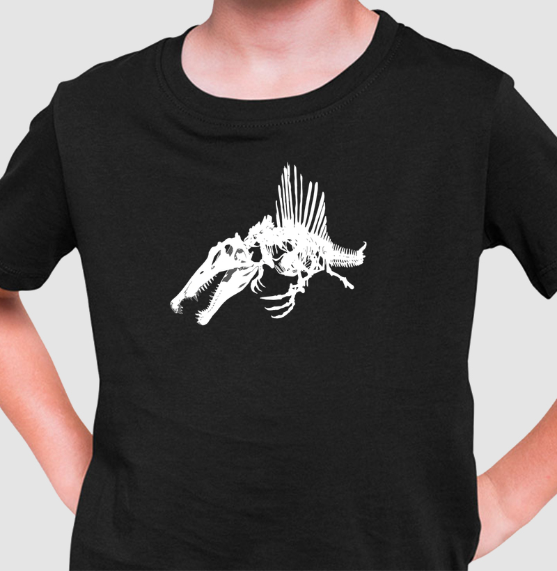 Camiseta Dinossauro Espinossauro Fóssil Algodão Premium Dinoloco