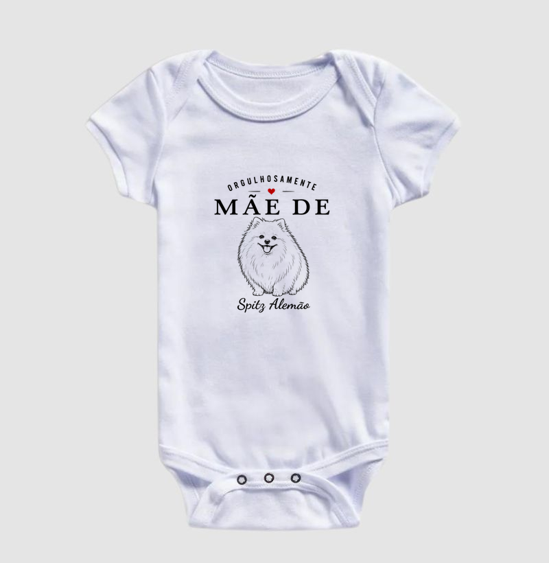 Orgulhosamente Mãe de Spitz Alemão - Body Infantil