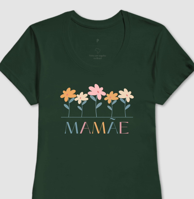 Camiseta floral "mamãe"