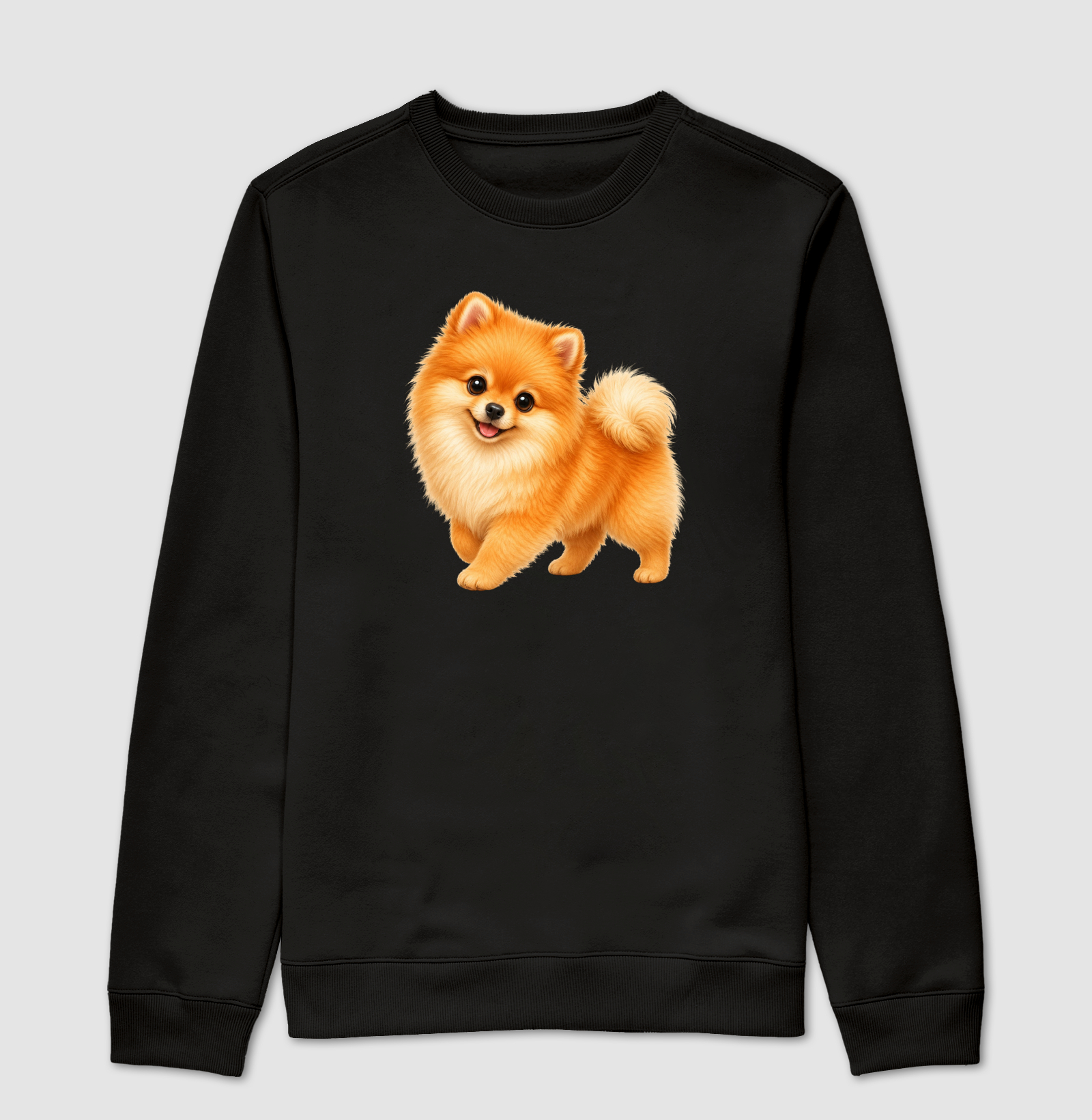 Pomerânia (Spitz Alemão) Laranja - Desenho Animado - Suéter Moletom