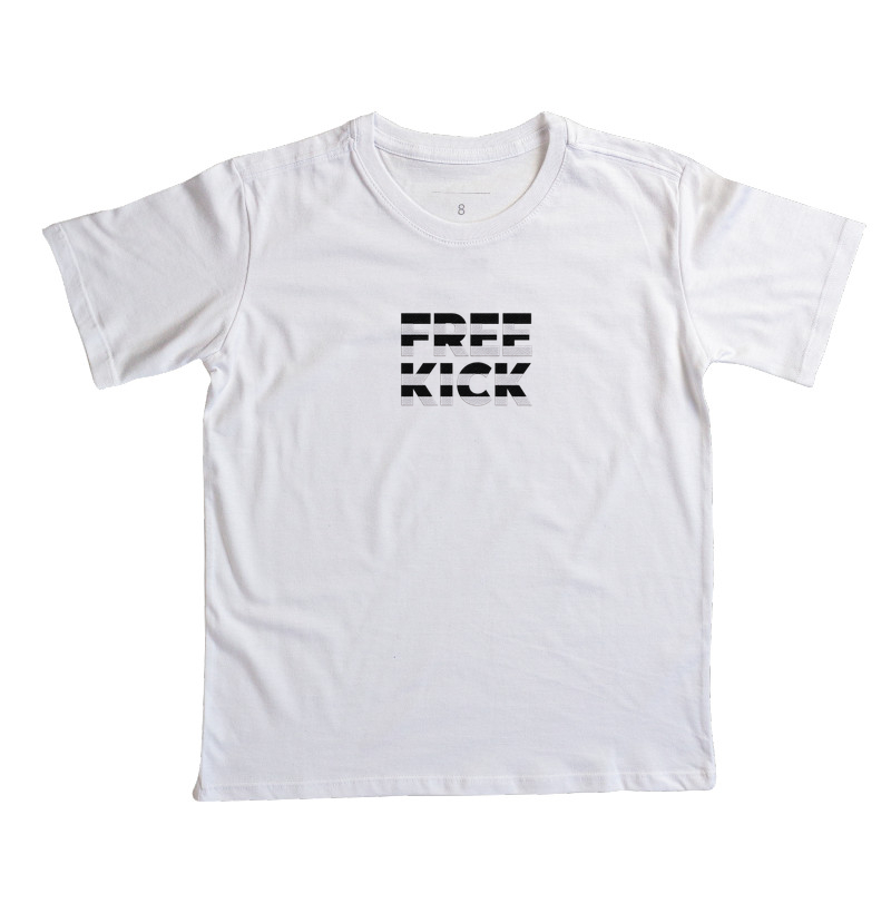 CAMISETA INFANTIL FREE KICK PRETO/BRANCO