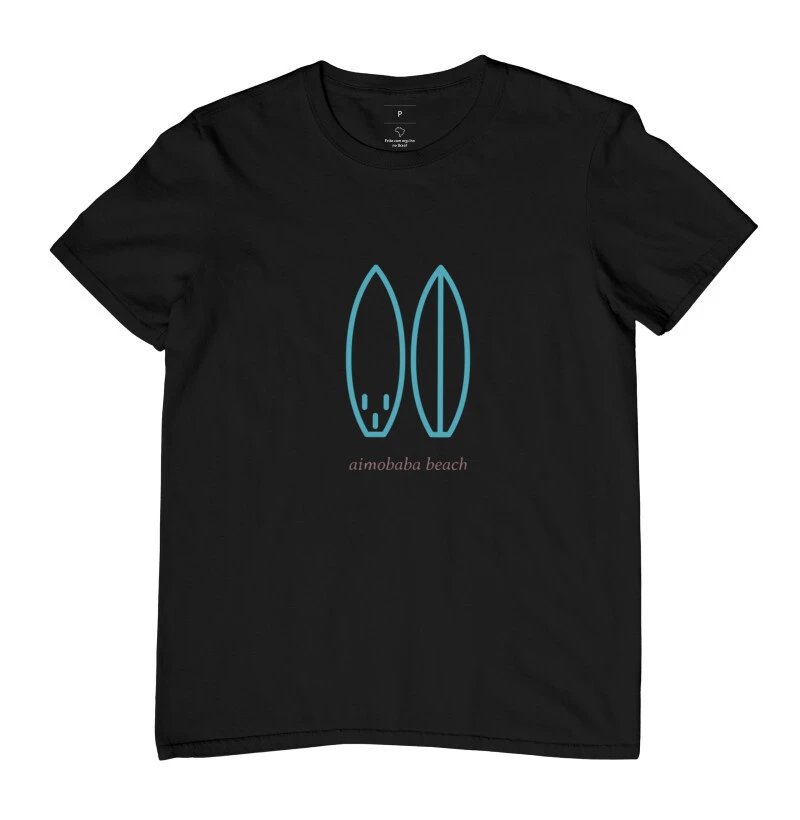 Camiseta Aimobaba prancha masculina preta