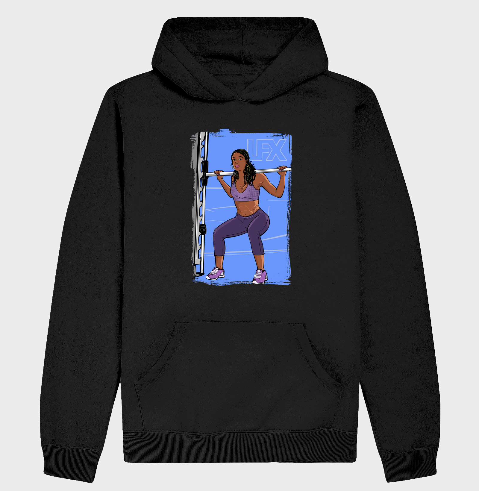 Mulher Preta fazendo Agachamento no Smith V02