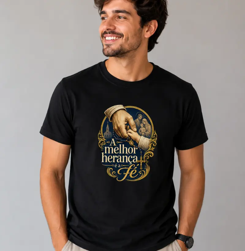 Camiseta a Melhor Herança é a Fé (Estampa Frontal)