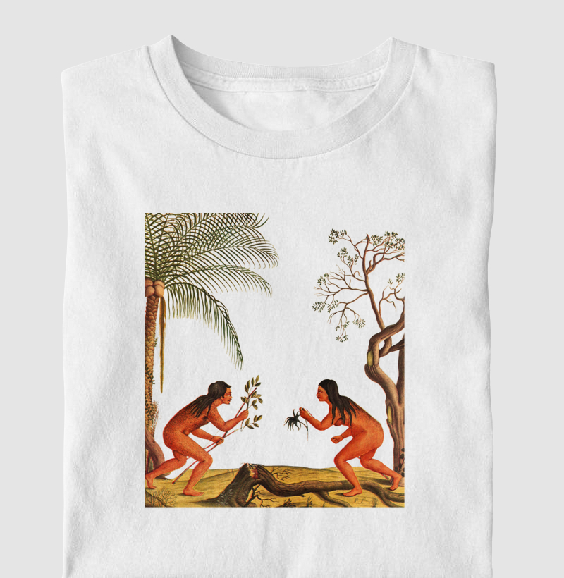 Camiseta Casal indígena no Brasil Colonial