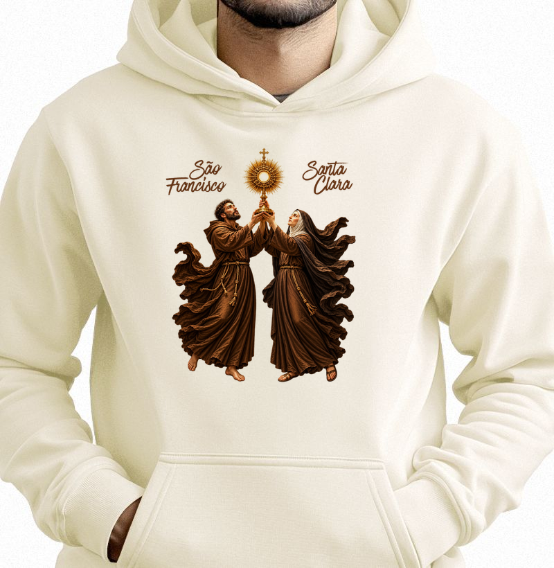 Hoodie Moletom São Francisco e Santa Clara de Assis - Adoradores do Santíssimo