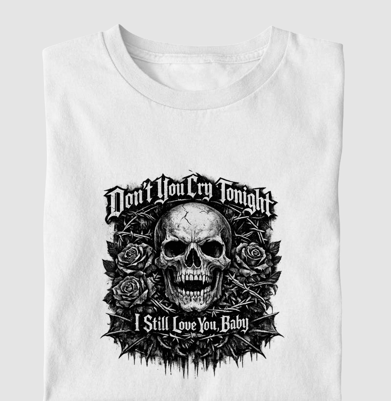 Camiseta Don't Cry Guns N' Rose – Estampa Heavy Metal Dark