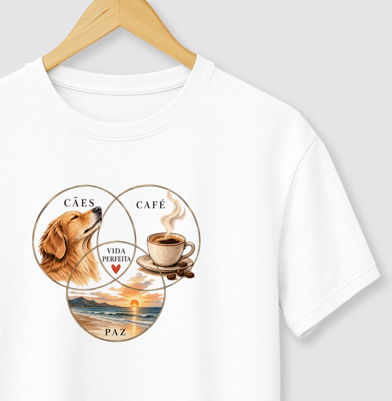 Cães, Café e Paz - Camiseta