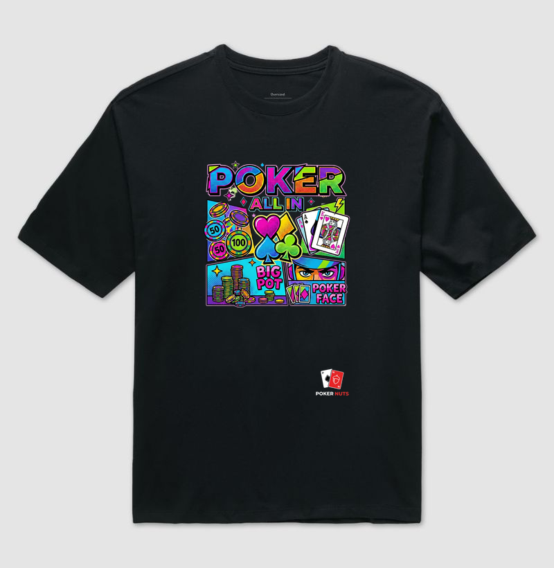 Camiseta Oversized Poker Pop Art All In