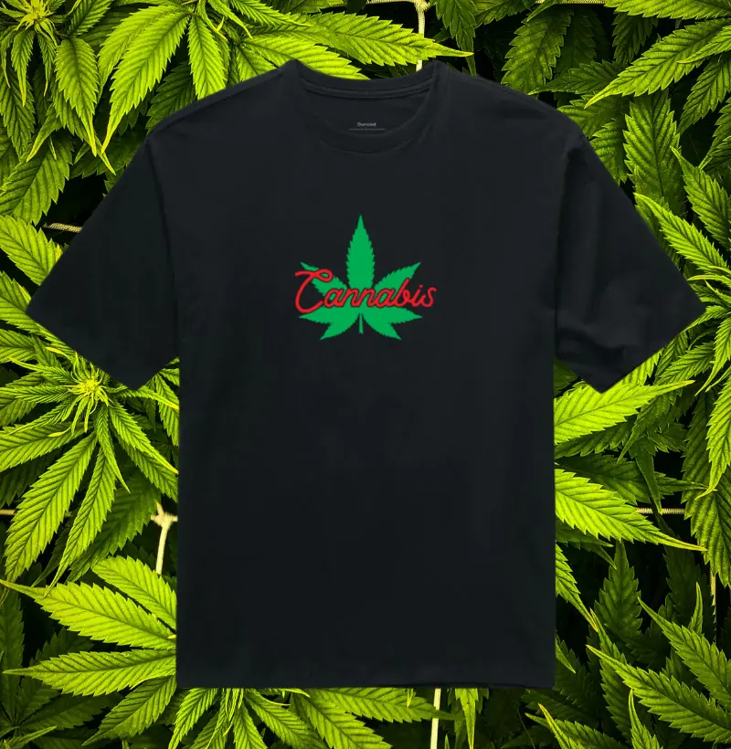 Camiseta Oversized Cannabis Script