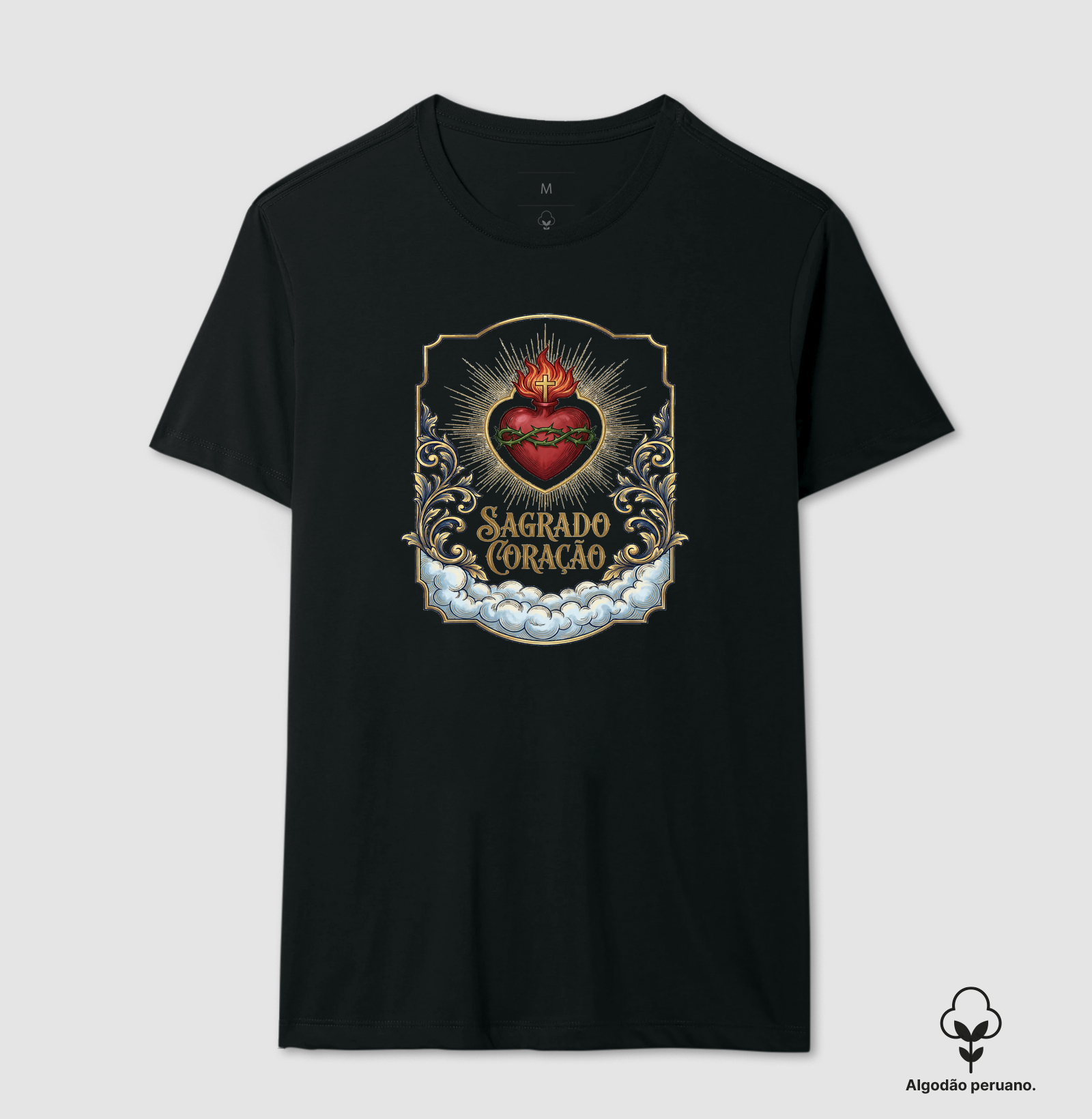 Sagrado Coração - Camiseta Algodão Peruano