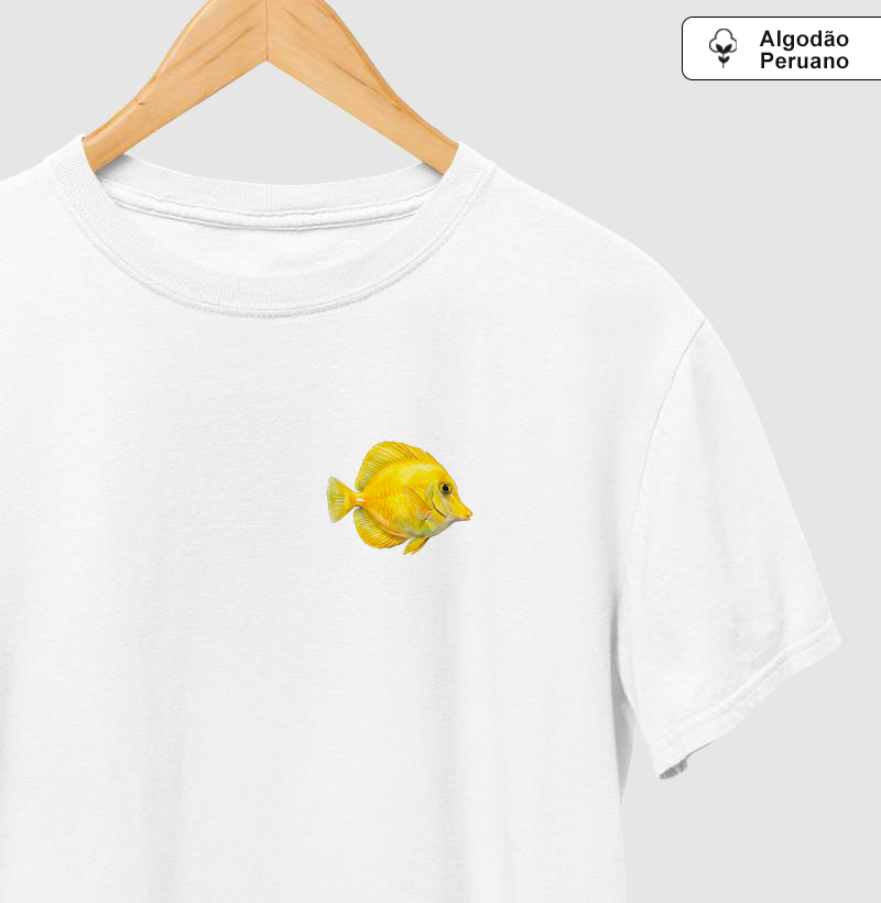 Peixes - Mini - Cirurgião-amarelo - Algodão Peruano - Camiseta Algodão Peruano