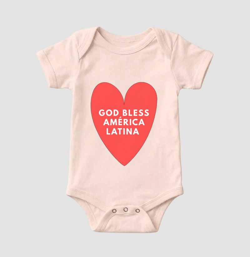 god bless américa latina - coração - Body Infantil