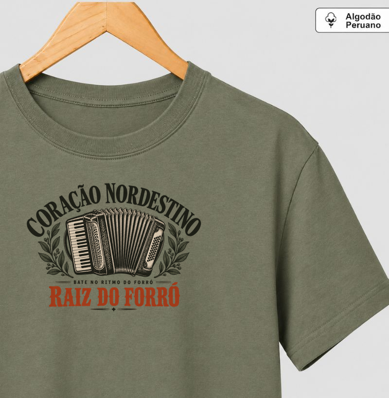 Coração nordestino - Camiseta Algodão Peruano