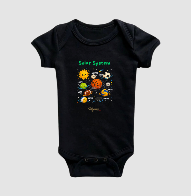 Body Bebê "Sistema Solar dos Esportes " - Algodão 100% 