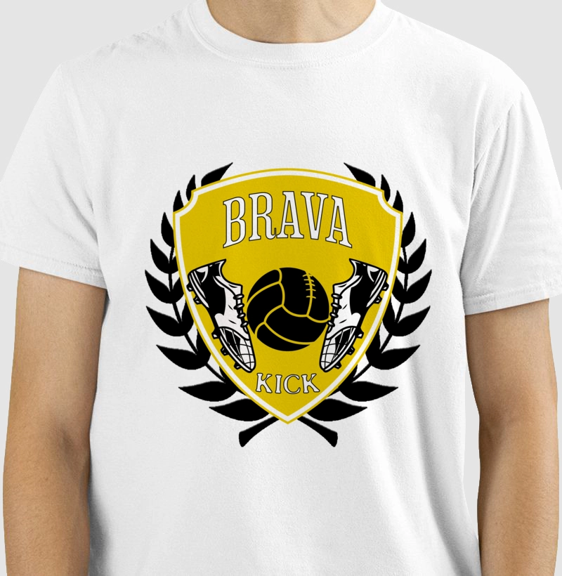 Camiseta Brasão Brava Kick Amarelo