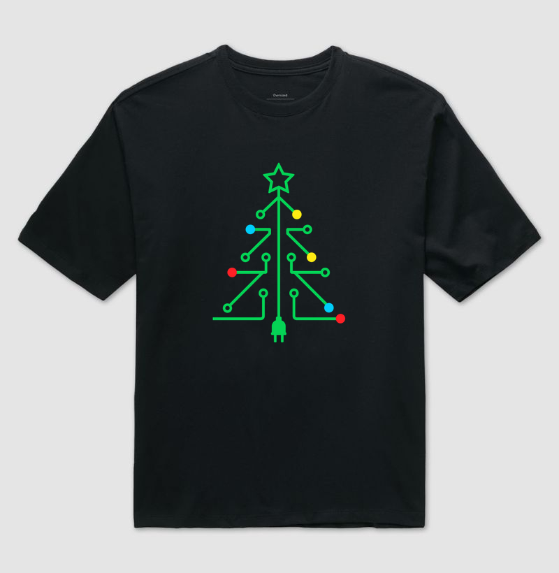 Conecte-se à Alegria – Árvore de Circuito - Camiseta Oversized