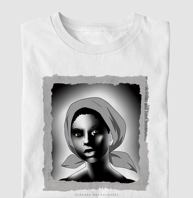 Camiseta Adulto Branca Dandara dos Palmares