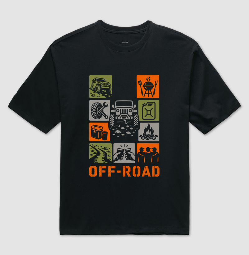 Figurinhas off road - Camiseta Oversized