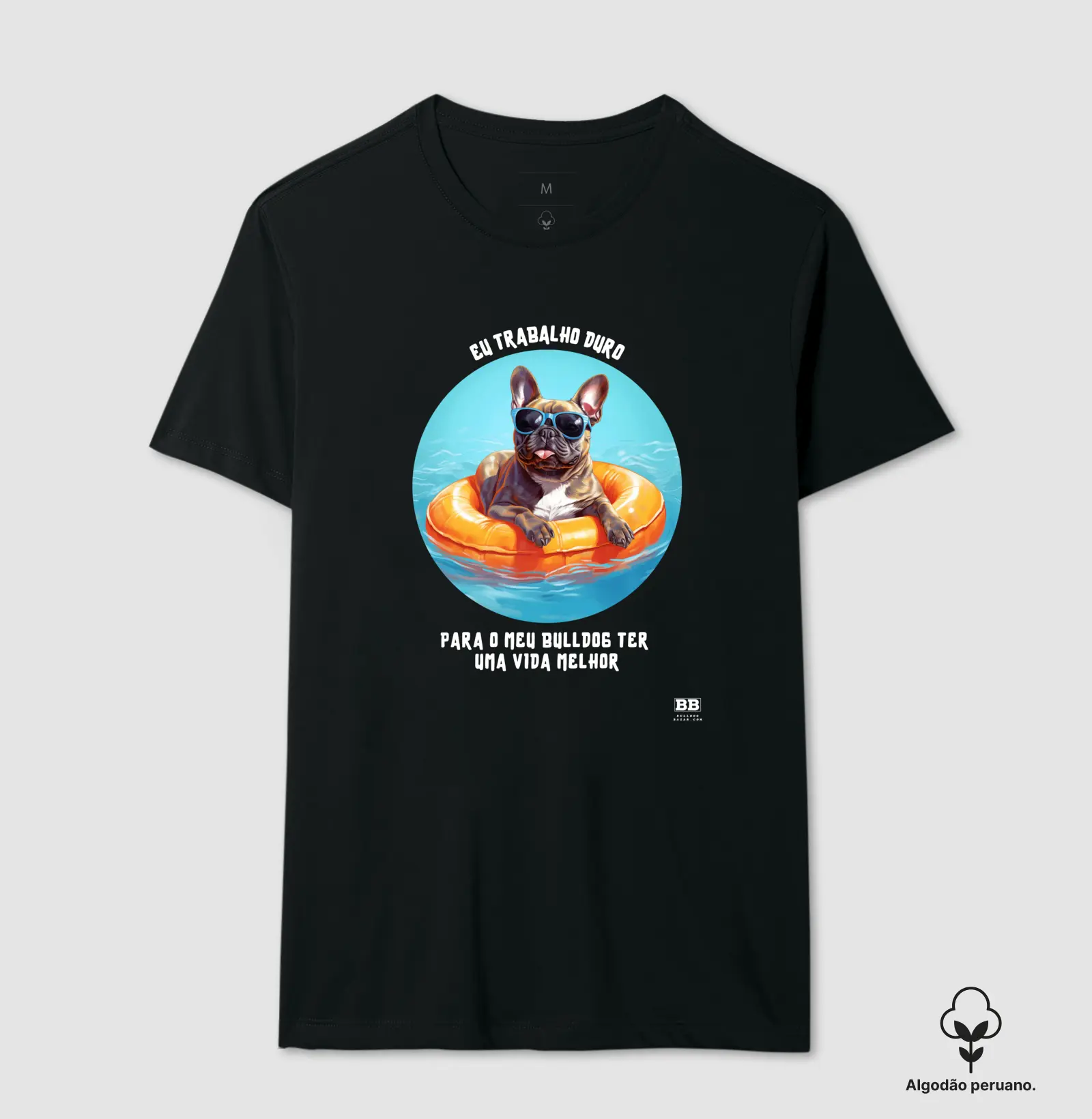 Camiseta Premium Bulldog Francês "Trabalho Duro"