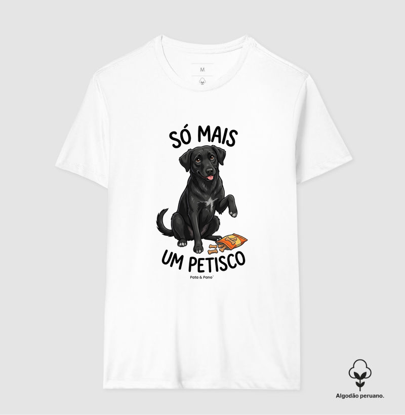 CAMISETA ALGODÃO PERUANO VIRA-LATA PRETO PETISCO