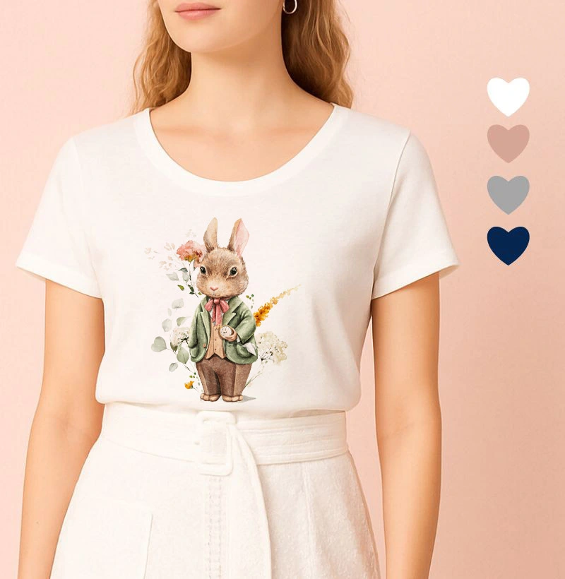 Camiseta Feminina Ilustrada Sr. Coelho