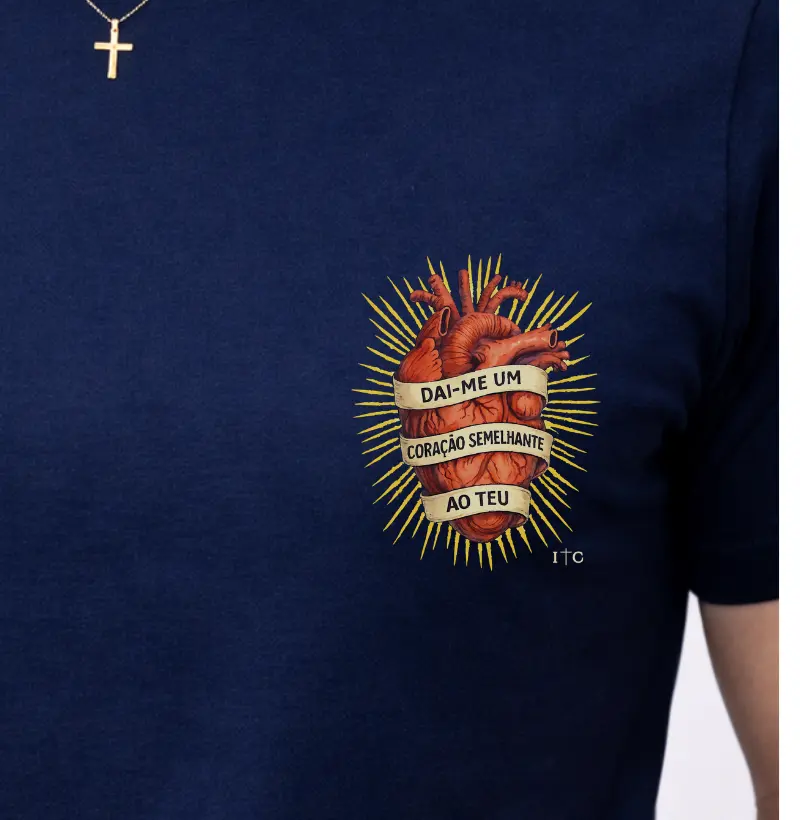 Camiseta Dai-me um Coração Semelhante ao Teu 100% Algodão Premium