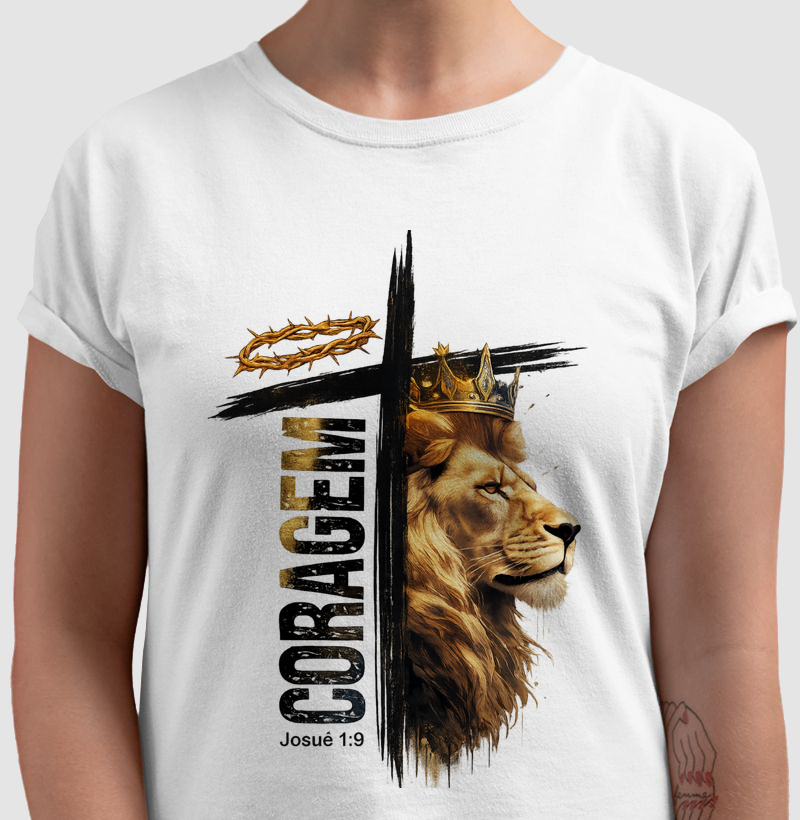 🦁✝️ Camisa Coragem do Leão | Josué 1:9 🔥