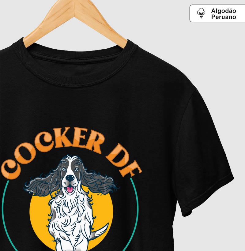 Camiseta Algodão Peruano Departamento Cocker Spaniel Inglês 
