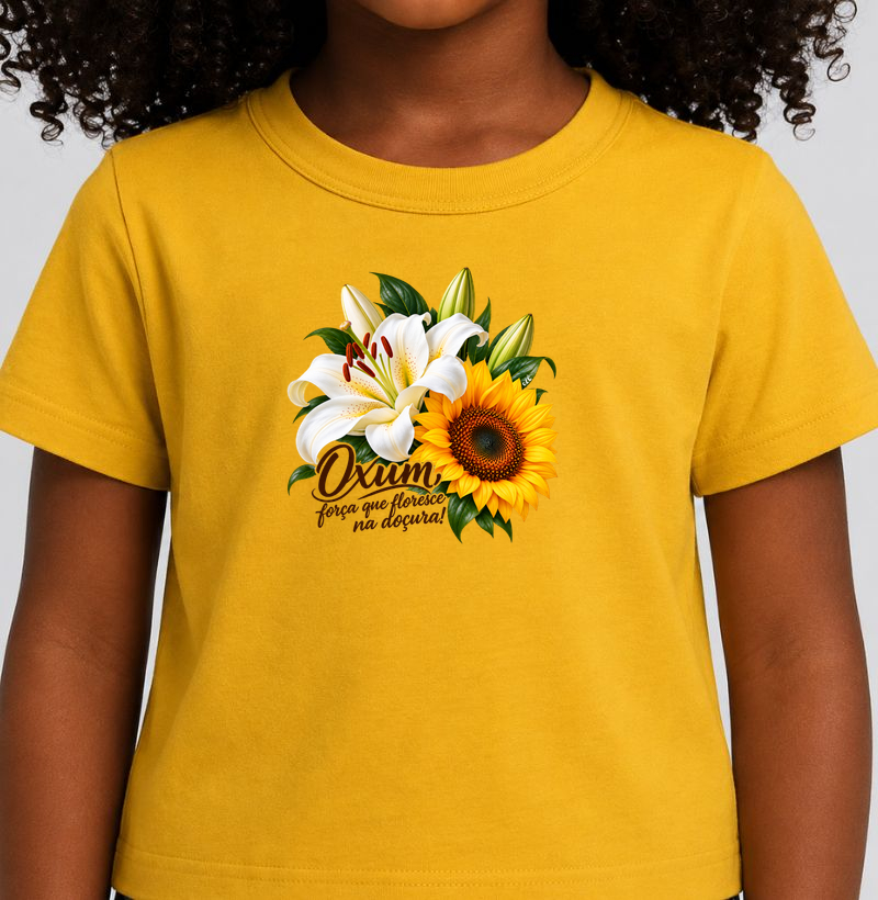 Oxum, força que floresce na doçura! - Camiseta Infantil