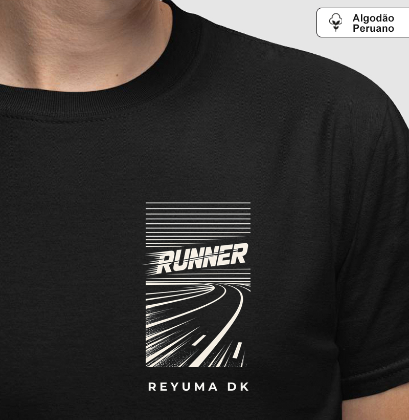 Camiseta Masculina, Feminina, Babylook e Unissex de Algodão Peruano Corrida "Runner" 