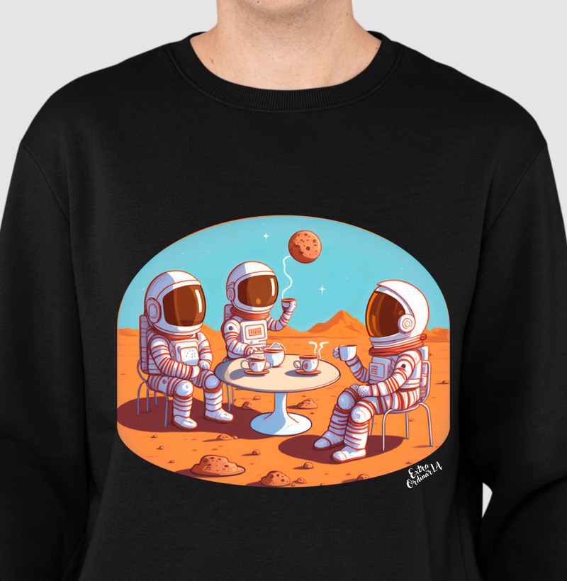 Astronautas Tomando Cafe em Marte