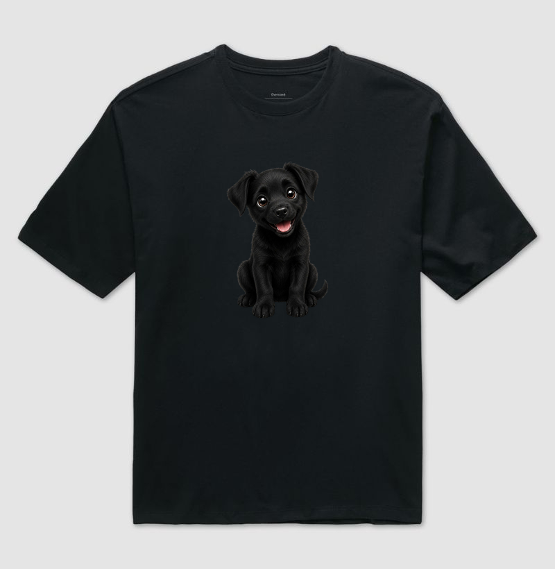 SRD - Vira-Lata Preto - Desenho Animado - Camiseta Oversized