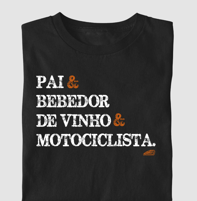 Pai bebedor de vinho Motociclista