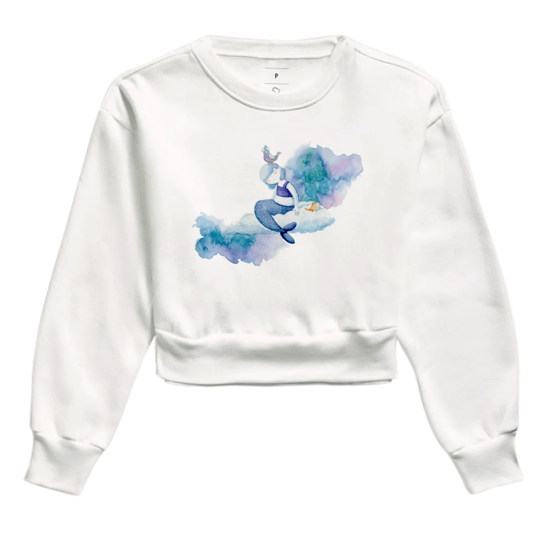 Cropped Moletom Nas Nuvens