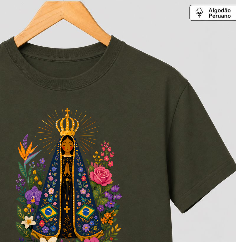 Aparecida Flowers - Camiseta Algodão Peruano