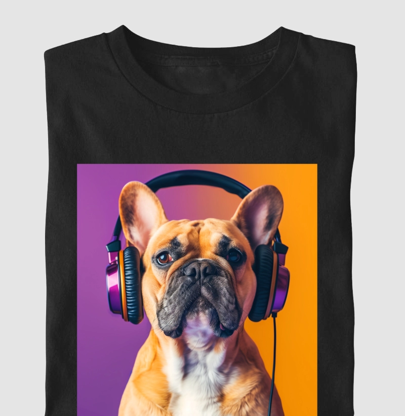 Camiseta Bulldog Frances "Headphones 2"