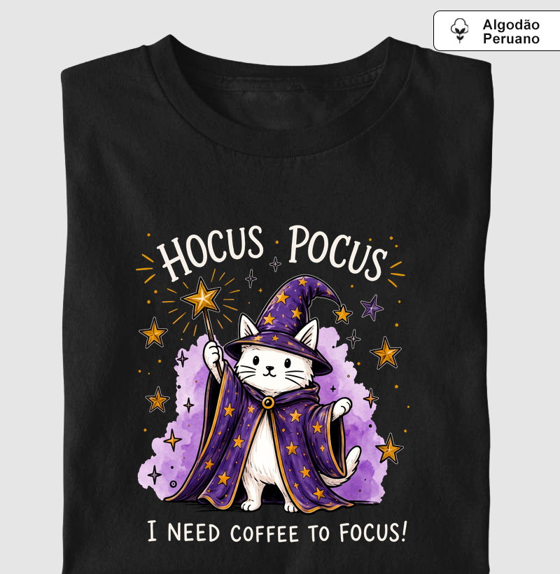 Hocus Pocus Coffee - Camiseta Algodão Peruano