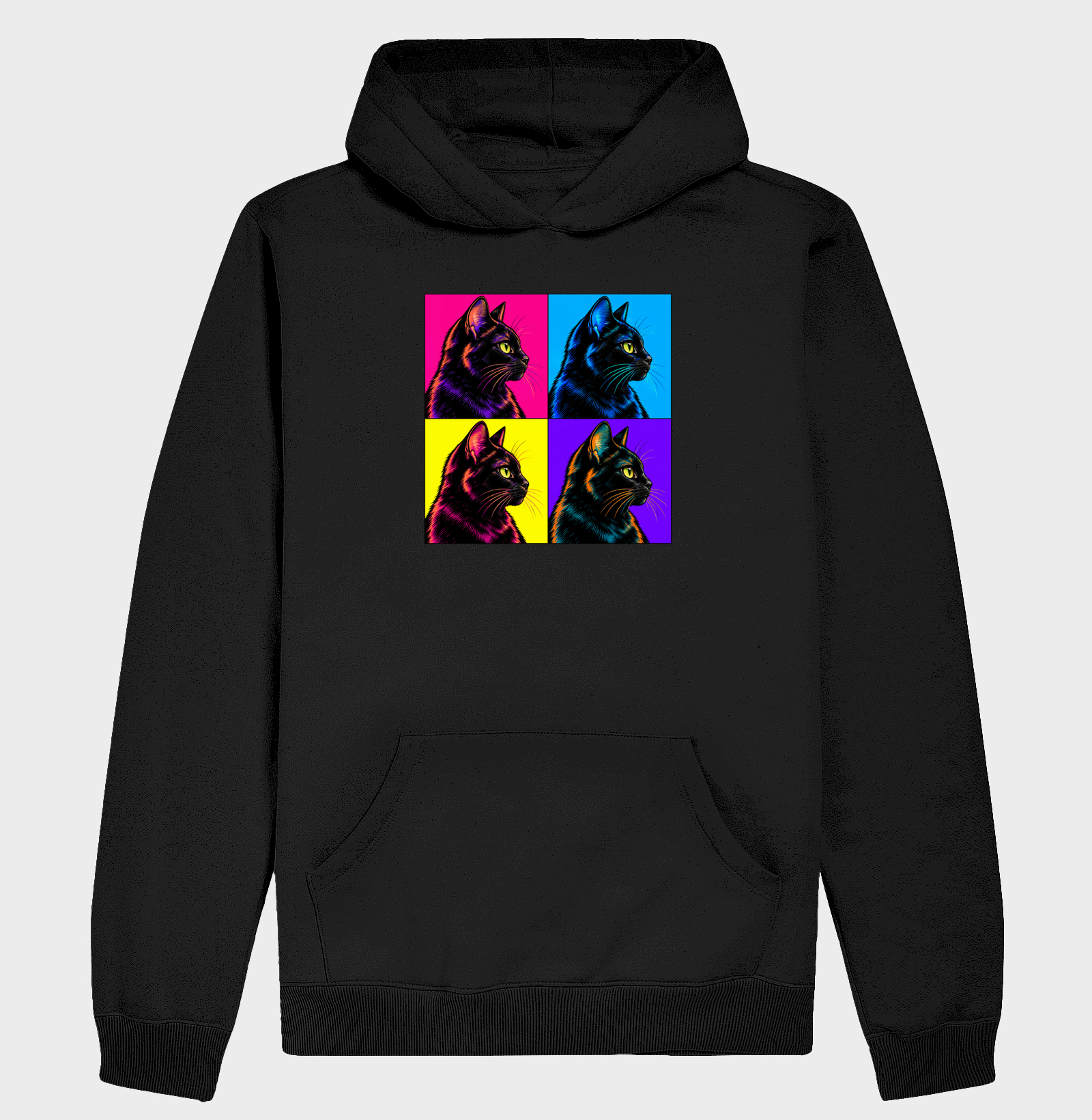 Gato Preto Pop Art - Hoodie Moletom