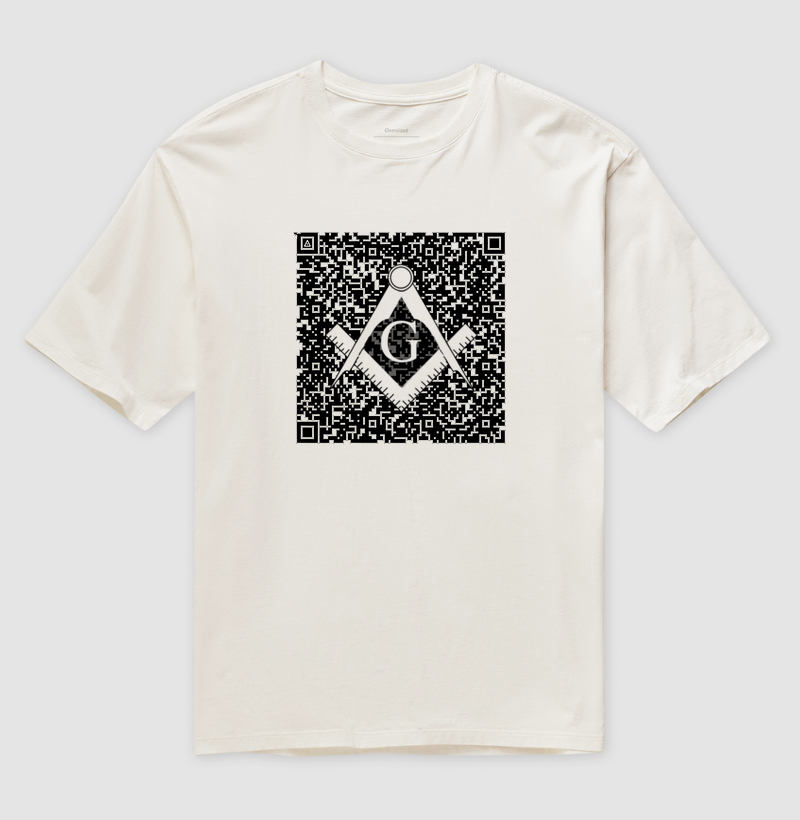 Camiseta Oversized QR Bode 1 - Mr. GADU - Branca