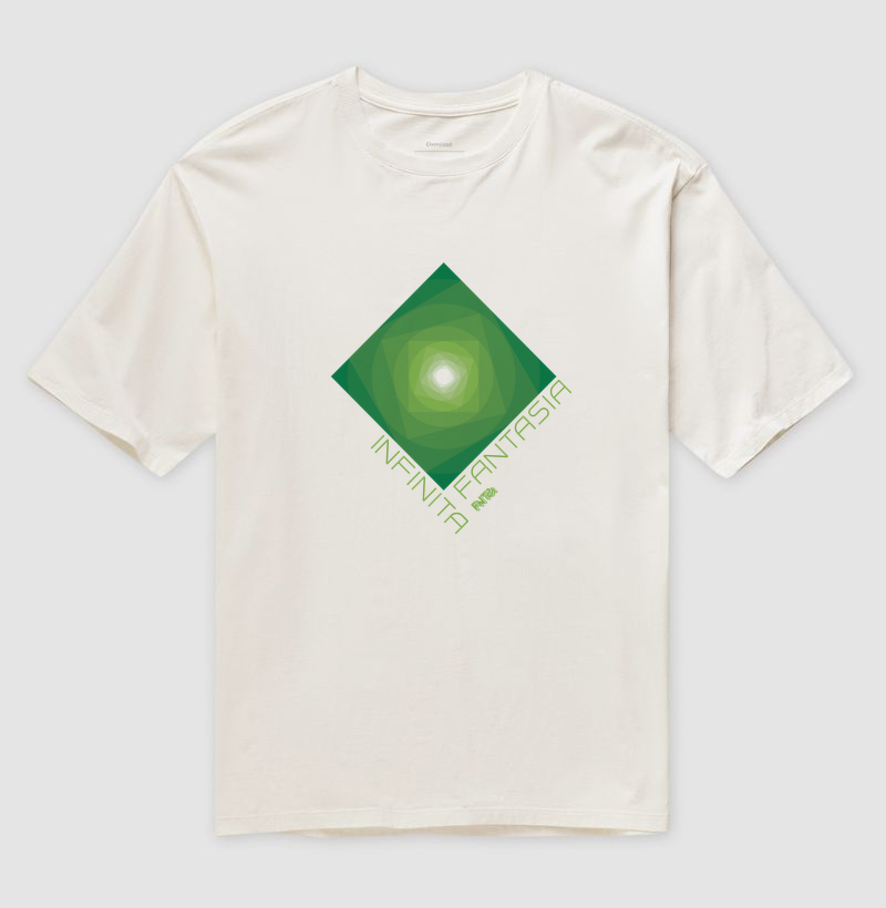 T-SHIRT OVERSIZED "INFINITA FANTASIA" / VERDE - ESTAMPA GRANDE