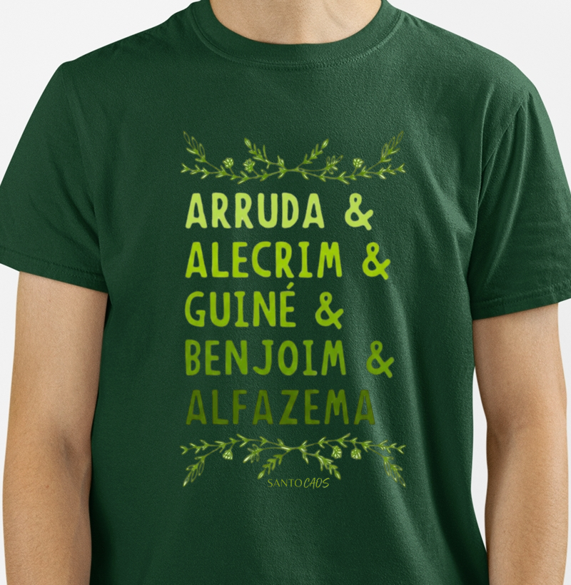 Camiseta Ervas de Proteção - Banho de Descarrego e Axé.