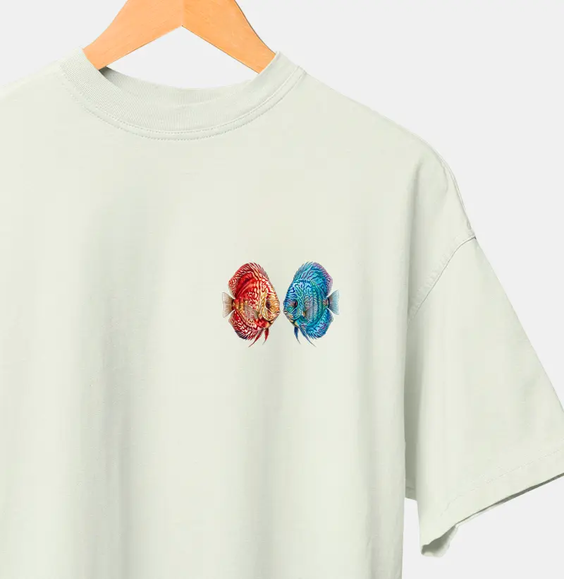 Peixes - Mini - Acarás - Oversized - Camiseta Oversized